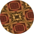 thumbnail image 1 of Ahgly Company Machine Washable Indoor Round Transitional Saffron Red Area Rugs, 5' Round, 1 of 7