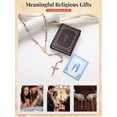 thumbnail image 5 of FaithHeart Virgin Mary Rosary Necklace for Women Rose Gold Plated Stainless Steel Bead Christian Catholic Church Jesus Crucifix Cross Necklace with Pray Card Birthday Jewelry Gift for Daughter, 5 of 9