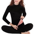 thumbnail image 1 of Qarigey Camisa térmica, ropa interior de invierno, cuello medio-alto, ropa gruesa y cálida, suministros de manga larga para mujer, más parte inferior, Ropa interior Negro Qarigey AP013744-01, 1 of 6