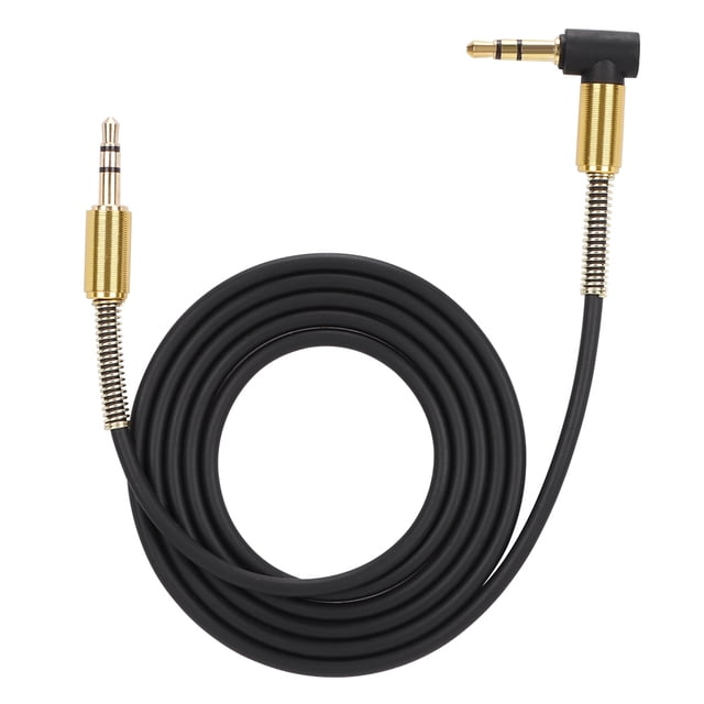 Conector macho recto de 3,5 mm de alta calidad de 1 m a cable auxiliar de audio con conector macho en ángulo de 3,5 mm (negro)