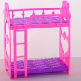 thumbnail image 4 of ​​LYINGF 3.5-Inch Dollhouse Bunk Bed Set - Purple Plastic Double Bed Frame with Mattress, Modular Doll Bedroom Furniture for Standard 7-8" Dolls​​, 4 of 9