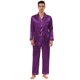 thumbnail image 1 of Conjuntos de pijama de satén para hombre, manga larga, con botones, ropa de dormir, ropa de dormir, pijamas Púrpura L, 1 of 5