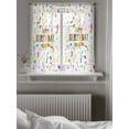 thumbnail image 5 of Happy Birthday Curtains 54 Inch Length, Sheer Curtains for Bedroom Living Room Window Colorful Words Rod Pocket Voile Drapes Kitchen Curtains Small Half Window 52"x54" 2 Panels, 5 of 7