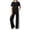 01 Black, variant on Women's 2 Piece Outfits, Color Block Crewneck T-Shirt with Wide Leg Pants Summer Going Out Lounge Matching Sets