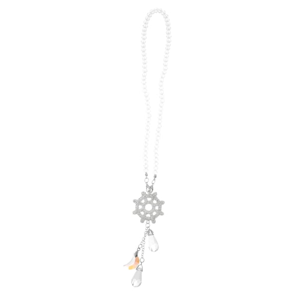 Unique Bargains 1 Pcs Metal Rhinestones Steering Wheel Crystal Pendant Car Rear View Mirror Pendant Accessories Car Hanging Ornament Transparent