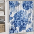 thumbnail image 5 of Bathroom Shower Curtain Sets with Rugs, Blue Leaves Pattern Printed on Shower Curtain and Liner Set, Ideal for Bathroom Apartment RV College Dorm, 72 x 72 inches, 5 of 8