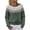 28#Green, variant on Ladies Retro Nordic Fair Isle Knit Sweater Multicolor Geometric Stripe Crew Neck Long Sleeve Casual Pullover M