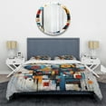 thumbnail image 3 of Designart "Minimalist Elegance in Yellow and Blue Shapes II" Abstract Modern Shapes Bedding Covert Set - Abstract Yellow Modern Bed Set With 2 Shams, 3 of 5