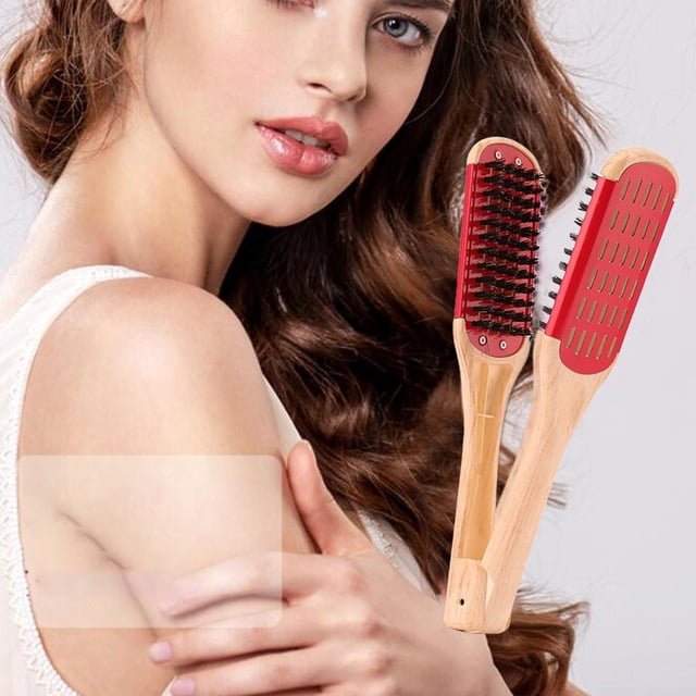 Cepillo para el cabello, peine, alisador, desenredador, forma para rojo Colcomx Peine de pelo de doble cara.