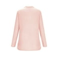 thumbnail image 5 of Elainilye Fashion Under Scrub Shirts Long Sleeve Women Spring V-Neck Pocket Bottom Shirt Solid Casual Pullover Top Blouse,Pink, 5 of 6