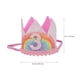 thumbnail image 3 of EeaseMX Adorables sombreros de cumpleaños para bebés, cumpleaños, corona de arco iris, diadema, suministros para fiestas, accesorio para fotos (blanco y arcoíris, encaje rosa, 3 estilos), 3 of 7