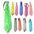 thumbnail image 4 of Eosunjian LED Luminous Tie Dot Print Button Battery Powered Necktie Men Women Colorful Sequins Glowing Tie Parties Nightclubs Accessories Pink, 4 of 13