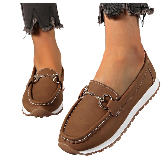 Women's Platform Loafers Comfortable Slip On Orthopedic Shoes Lightweight Sneakers Business Non Slip Walking Boat Shoes