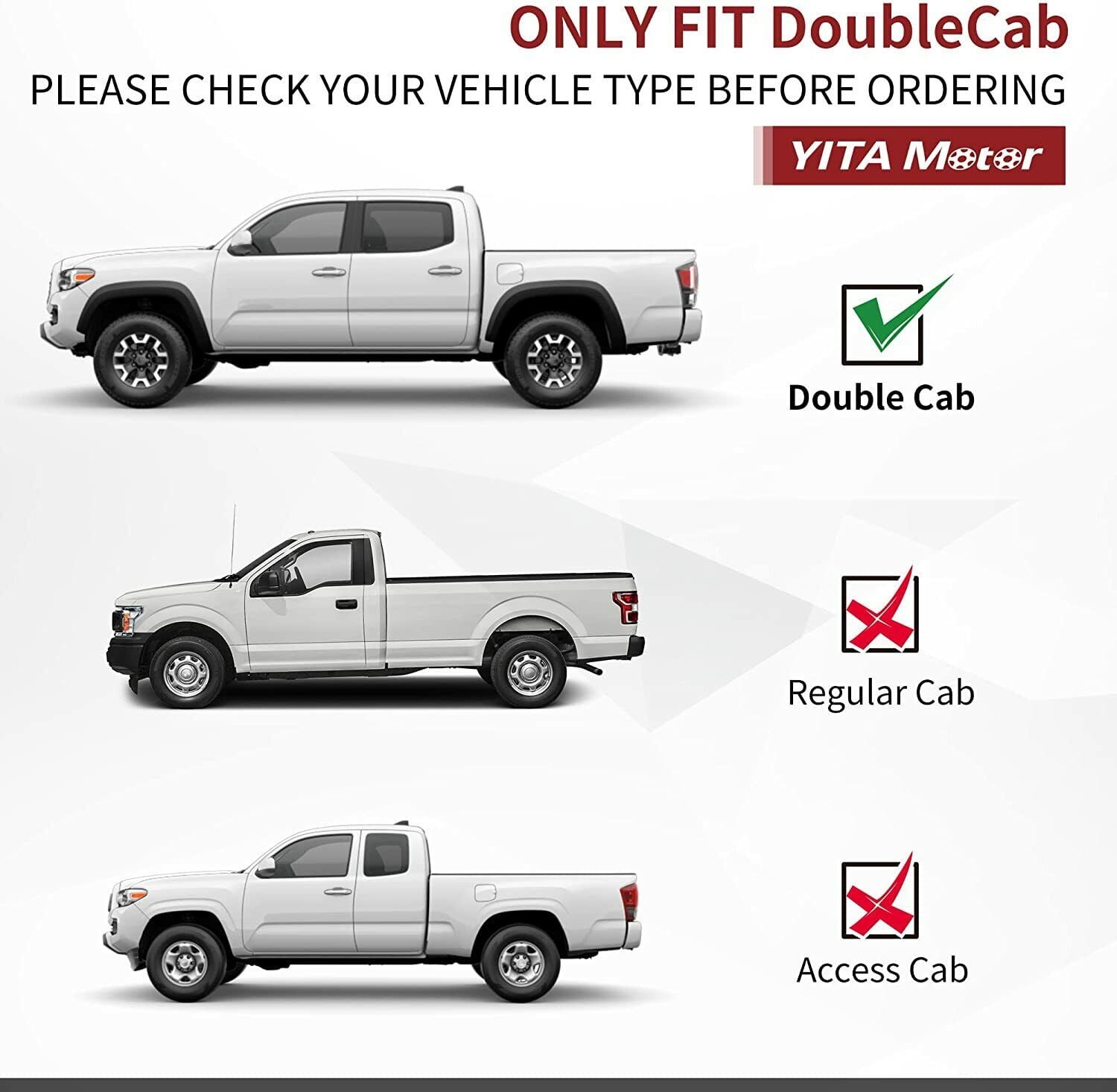 RVNI Running Boards for 2005-2023 Toyota Tacoma Double Cab Black Drop Side Steps Off-Road Nerf Bars