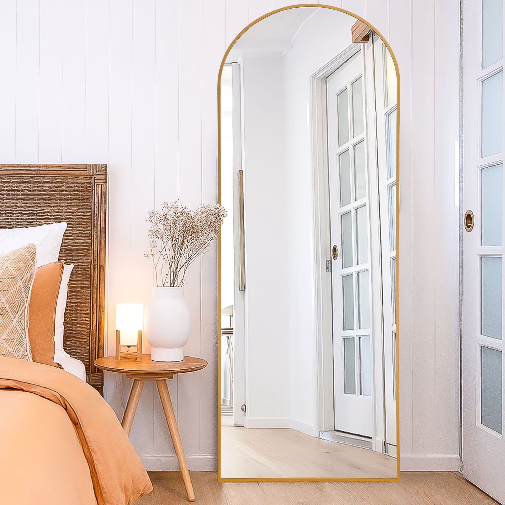 71" x 24" Floor Mirror Arch Standing Mirror Full Length Mirror Large Mirror for Bedroom Living room,Gold