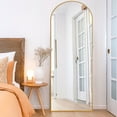 thumbnail image 5 of 71"x24" Aluminum Alloy Full-length Mirror Arch Decorative Mirror with Bracket Gold, 5 of 8