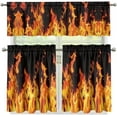 thumbnail image 4 of Burning Fire Kitchen Curtain Valance and Tiers Set of 3,Soft Touch Window Curtains for Living Room Bedroom Bathroom, 4 of 6