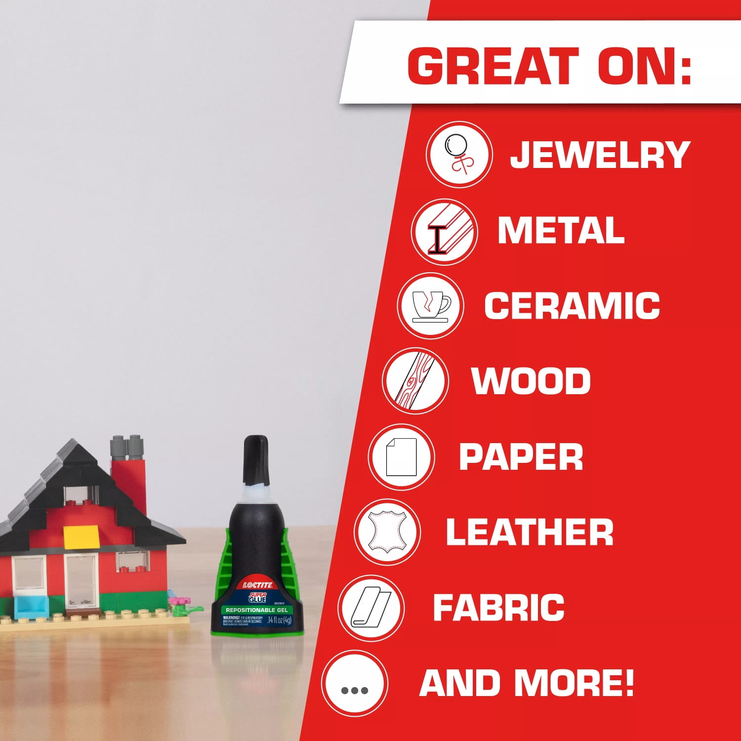 (4 pack) Loctite Super Glue Extra Time Control, Pack of 1, Clear 0.14 fl oz Bottle