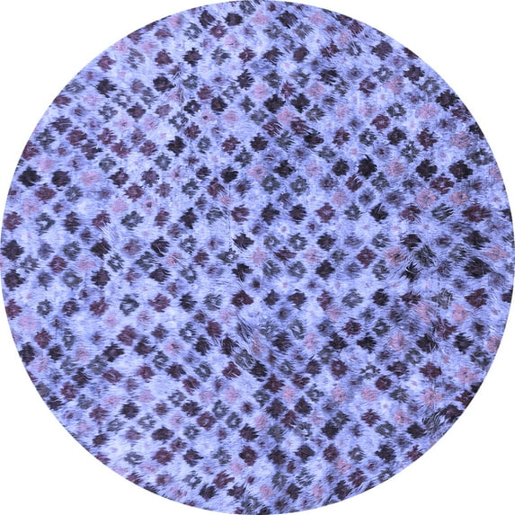 Ahgly Company Machine Washable Indoor Round Abstract Blue Modern Area Rugs, 8' Round