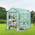 thumbnail image 4 of BeesClover Portable Walk-In Greenhouse, 57"x85"x77" Structure with 8 Shelves & Mesh Ventilation Panels, 4 of 8