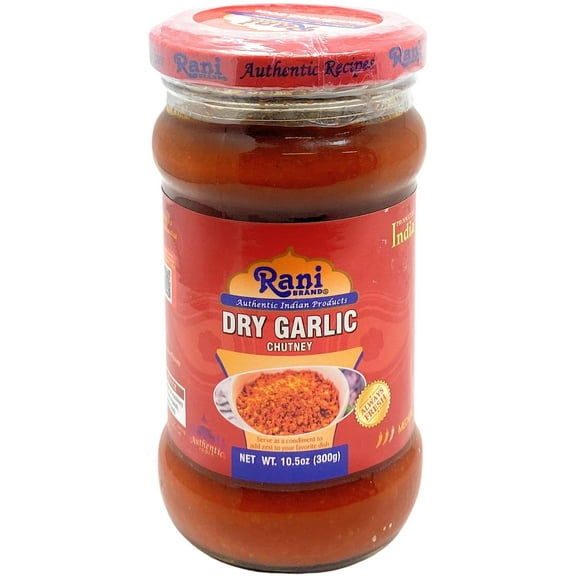 Rani Garlic Chutney 10.5oz (300g) Glass Jar, Ready to Eat ~ All Natural | No Preservatives | Vegan | Gluten Free | NON-GMO | No Colors | Indian Origin