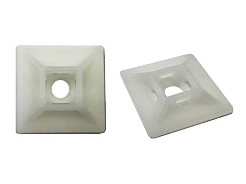 1/2 Use for 18lb Cable Ties, Natural 1/2 Kable Kontrol Adhesive Backed Cable Tie Mounts 100PK Square,