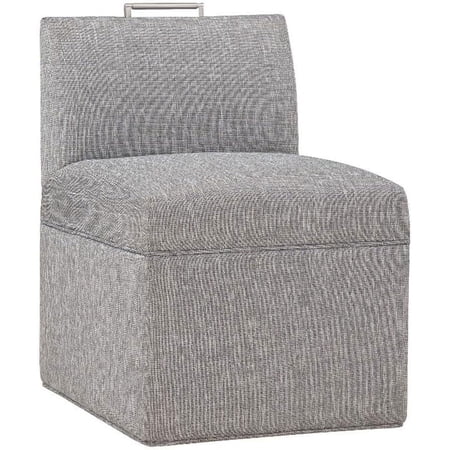 Delray Modern Fabric Upholstered Caster Chair in Ashen Gray