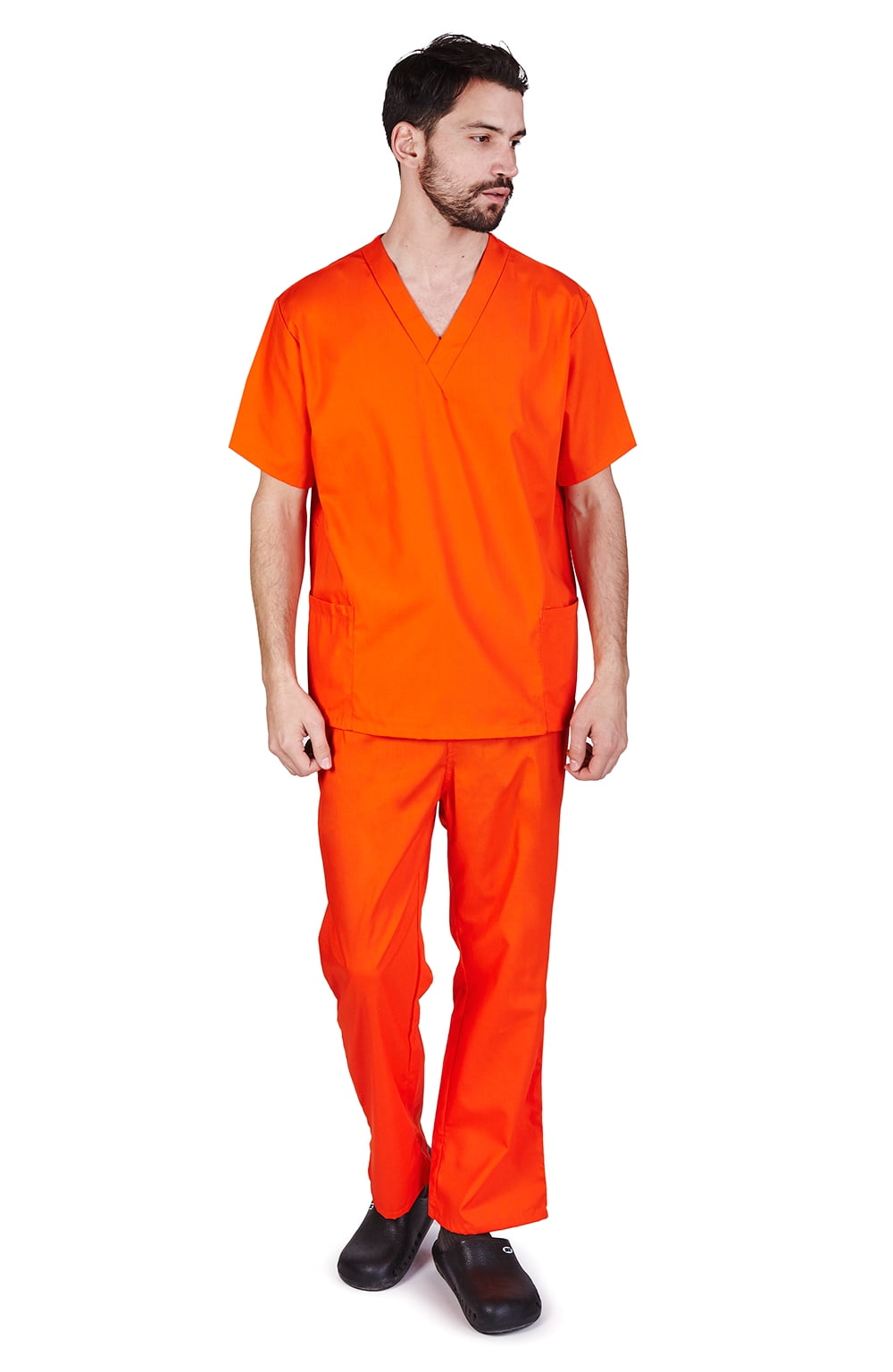Natural Uniforms Men Scrub Set, Men Medical Uniforms 102 (Orange, XXX