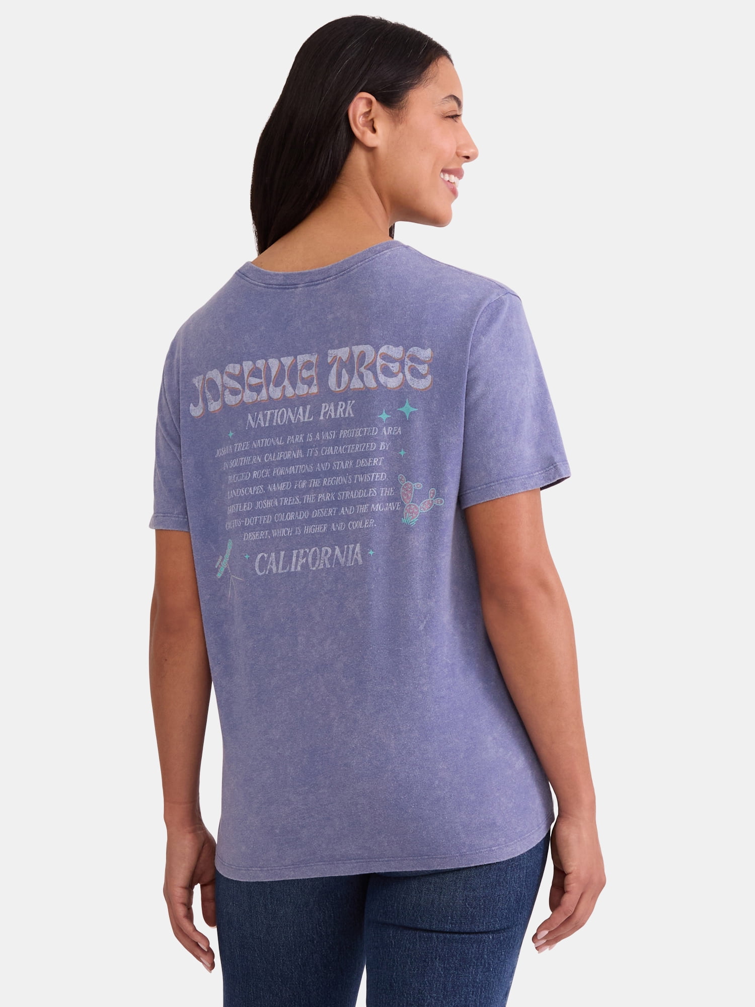 Time and Tru Women's Joshua Tree Graphic Tee, Sizes XS-XXXL