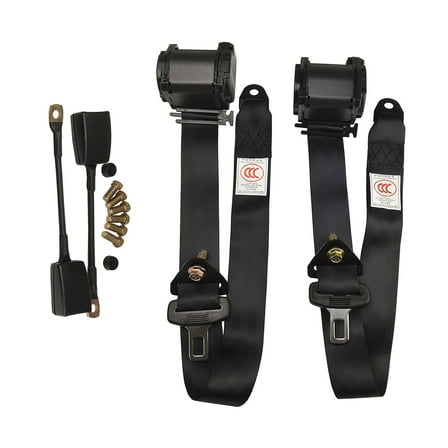 2 PCS Universal 3pt Adjustable Retractable Lap Suitable for Modification Belts Kit for Club Golf Cart,Go Kart, Van,UTV,VR, Buggies, Minivan,Pickup and Truck