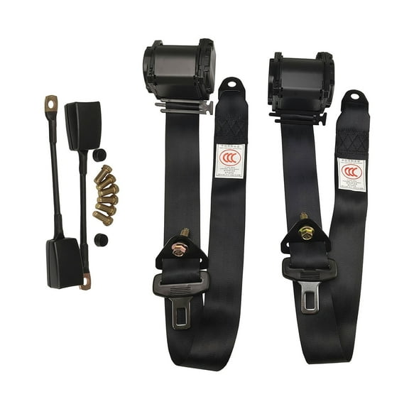 2 PCS Universal 3pt Adjustable Retractable Lap Suitable for Modification Belts Kit for Club Golf Cart,Go Kart, Van,UTV,VR, Buggies, Minivan,Pickup and Truck