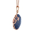 thumbnail image 3 of Galaxy Gold 14K Rose Gold Checkerboard Cut Round Dyed Sapphire Pendant Necklace - September Birthstone - Truth & Nobility - 16" to 24" - Fine Jewelry for Women, 3 of 4