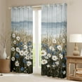 thumbnail image 2 of Erosebridal Floral Flower Curtains for Living Room,White Blue 30%-50% Blackout Curtains Set of 2 (38x45),Sea Room Decorative, 2 of 6