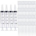 thumbnail image 1 of 200 Pieces 3ml Plastic Transfer Pipettes with 4 Pack 20ml Large Plastic Syringe, Disposable Graduated Essential Oils Pipettes Dropper Makeup Tool for Mixture Science Laboratory Liquid Measuring, 1 of 8