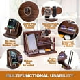 thumbnail image 5 of MY Wood Phone Docking Station for Men - Desk or Nightstand Organizer - Birthday Gifts for Husband, Dad - Anniversary Idea from Wife - Key Holder, Stand Wallet, Watch & Essentials (Bourbon Brow, 5 of 9