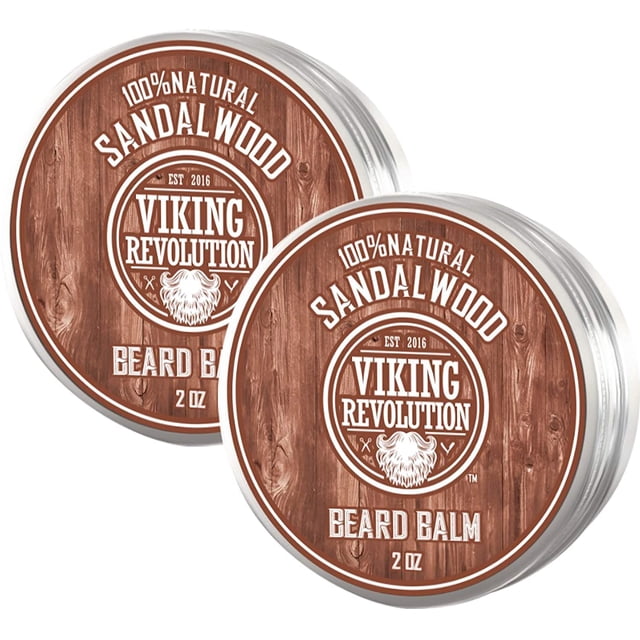 Bálsamo para barba Viking Revolution con aroma a sándalo, paquete de 2