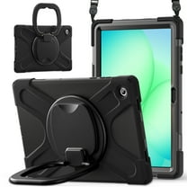 XYX Case for Samsung Galaxy Tab A11  11 inch SM-X310/SM-X315/SM-X316, 360 Degree Rotating Hand Grip Shockproof Cover with Shoulder Strap, Black