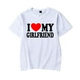 thumbnail image 3 of I LOVE MY GIRLFRIEND Couple Text Valentine's Day Gift Top T-shirt Unisex Casual New Fashion Summer Short-Sleeved T-shirt, 3 of 4