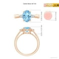 thumbnail image 4 of ANGARA Natural Tapered Shank 1.5 ct Aquamarine Ring with Diamond Accents in 14K Rose Gold for Women (Size-9x7mm) | March Birthstone, Anniversary, Jewelry Gift for Women | Natural Aquamarine Ring, 4 of 9