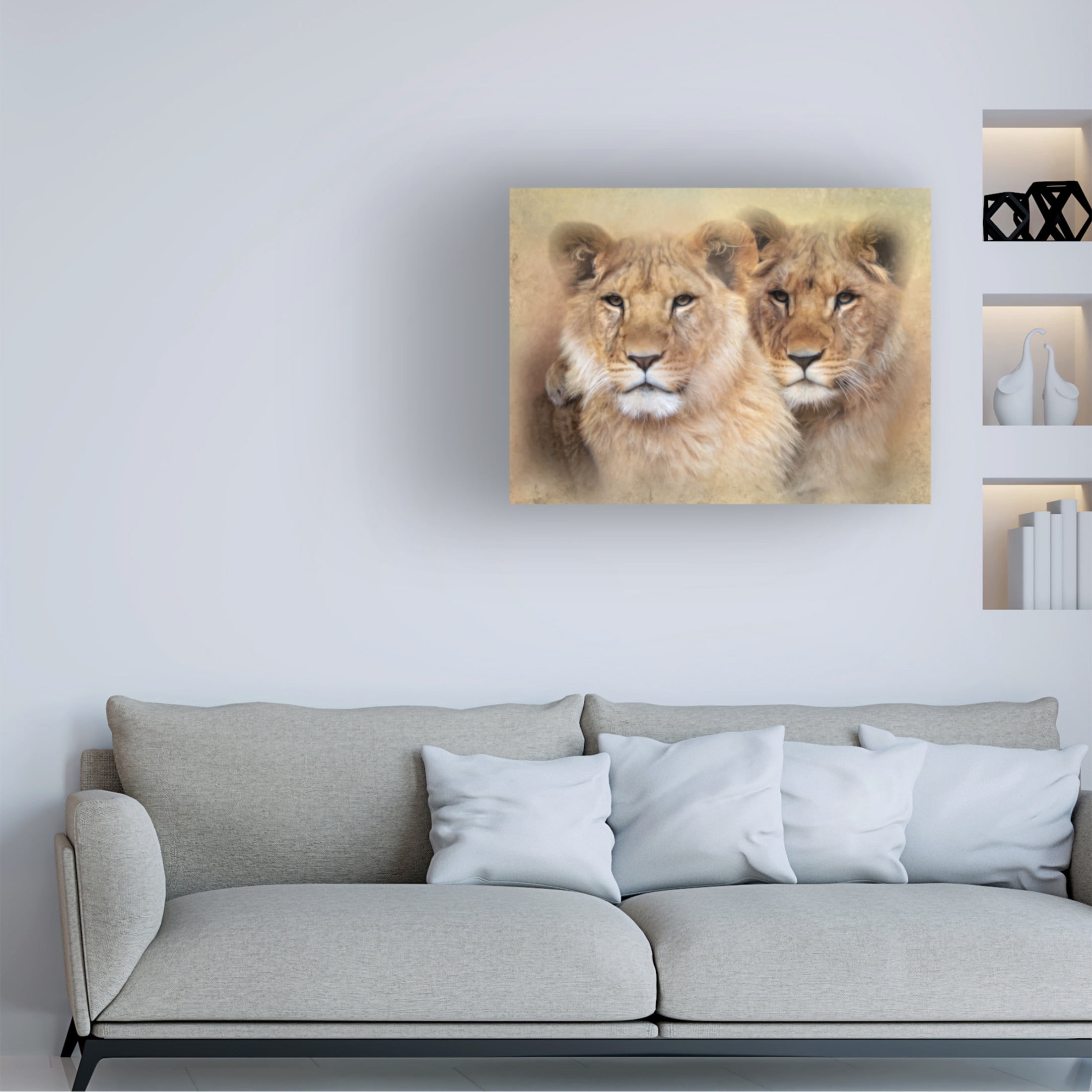 Canvas Wall Art - Trudi Simmonds 'Little Lions' Wall Art for Living Room, Bedroom, or Office Décor by Trademark Fine Art - 19 x 14 Inches