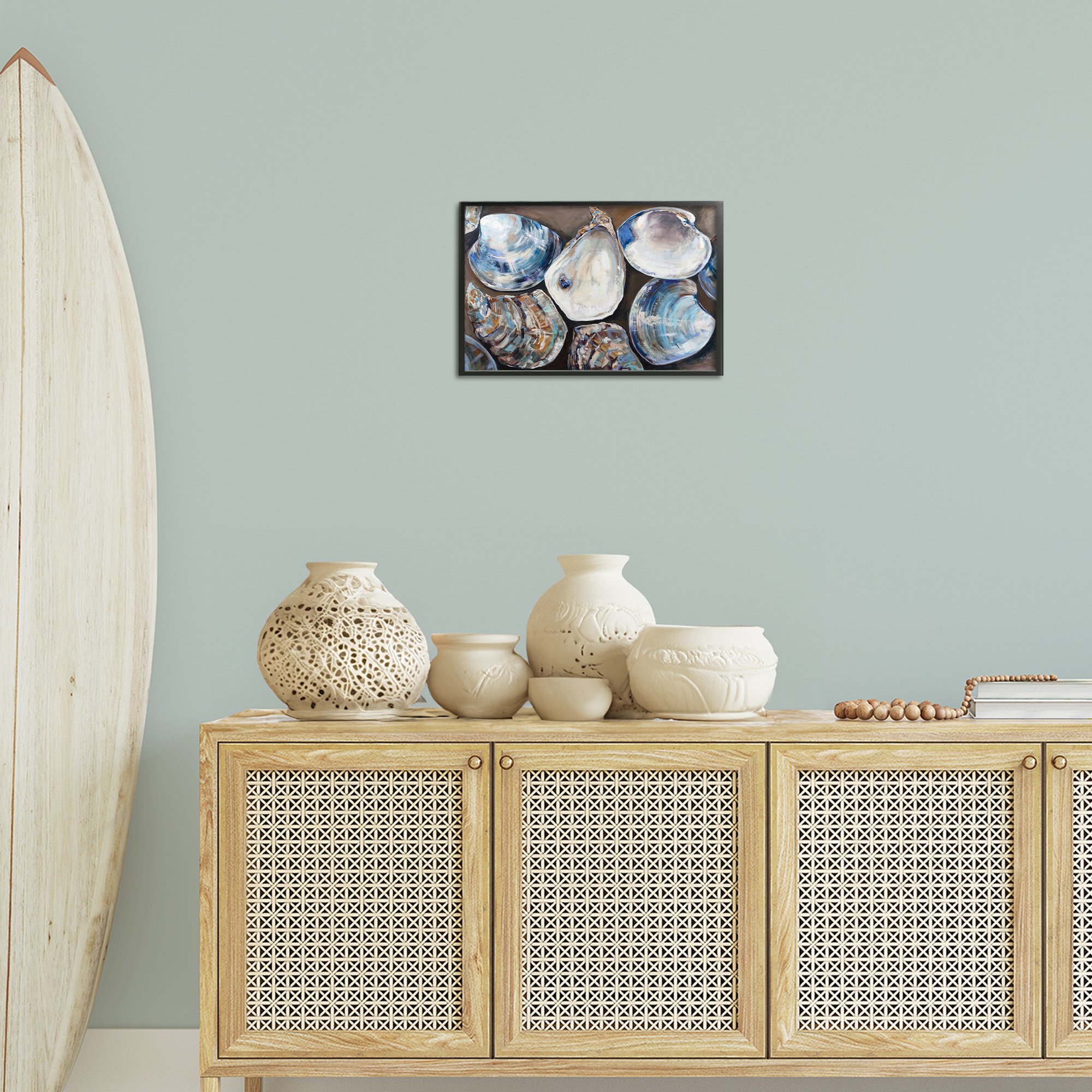 Stupell Industries Varied Seashell Shucks Animals & Insects Painting Black Framed Art Print Wall Art, 18 x 12