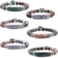 thumbnail image 2 of Healing Stone Bracelet 8mm Beads Chakra Crystal Energy Heart Charm Bracelet Handmade Jewelry for Women, 2 of 4
