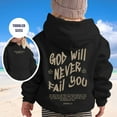 thumbnail image 4 of Christian Hoodies for Girls God Will Never Fail You Cute Bible Verse Graphic Hooded Sweatshirt with Pockets Pullover Tops, 4 of 7