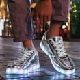 thumbnail image 2 of YLYL Women's Men's LED Sneakers Lights up Luminous Flashing USB Charging Low Top Lace up Shoes, 2 of 7