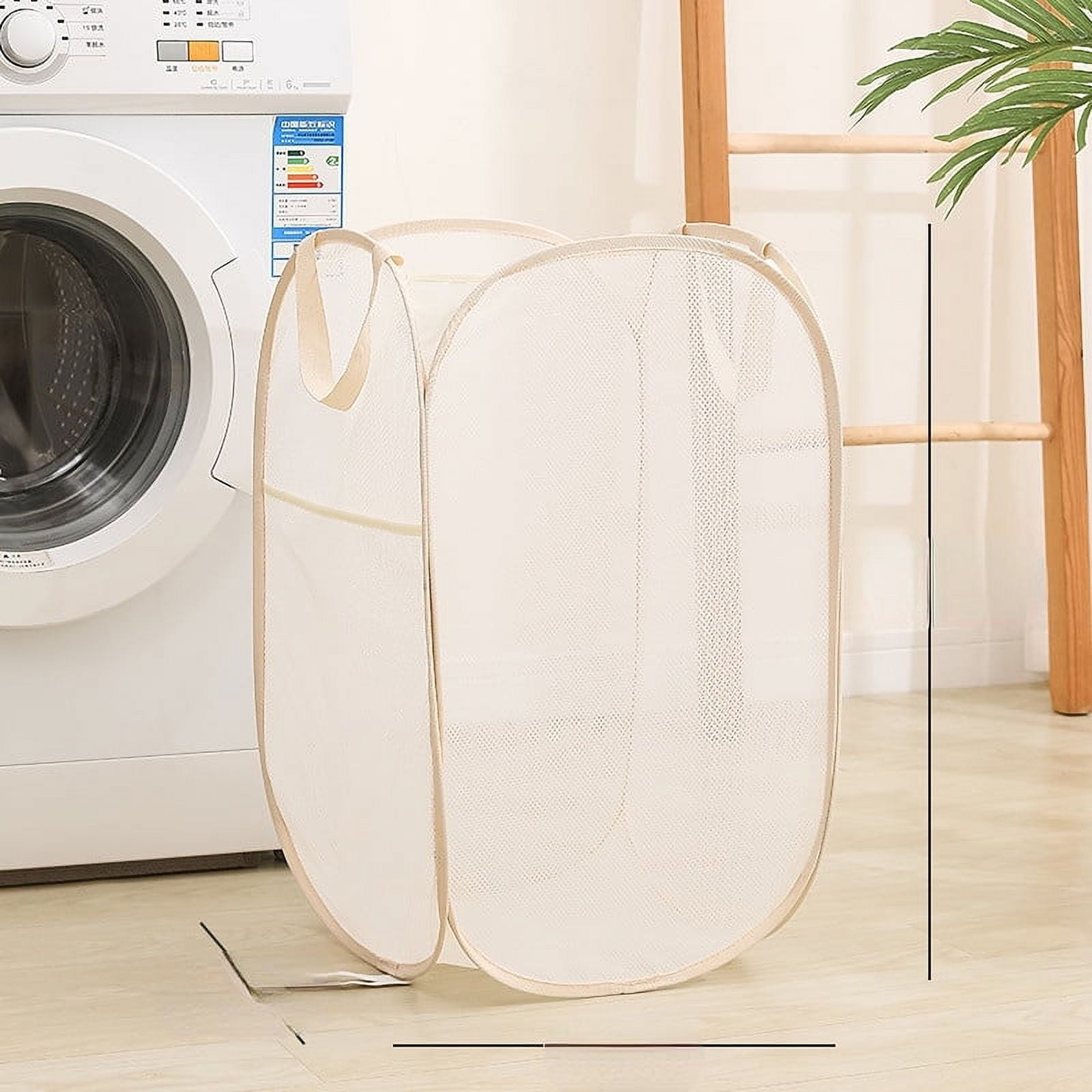 EBAIJQUO 77L Pop-Up Laundry Hamper (Dark Green)+Laundry Bag, Foldable Laundry Baskets, Collapsible Mesh Hamper for Laundry (Dark Green)