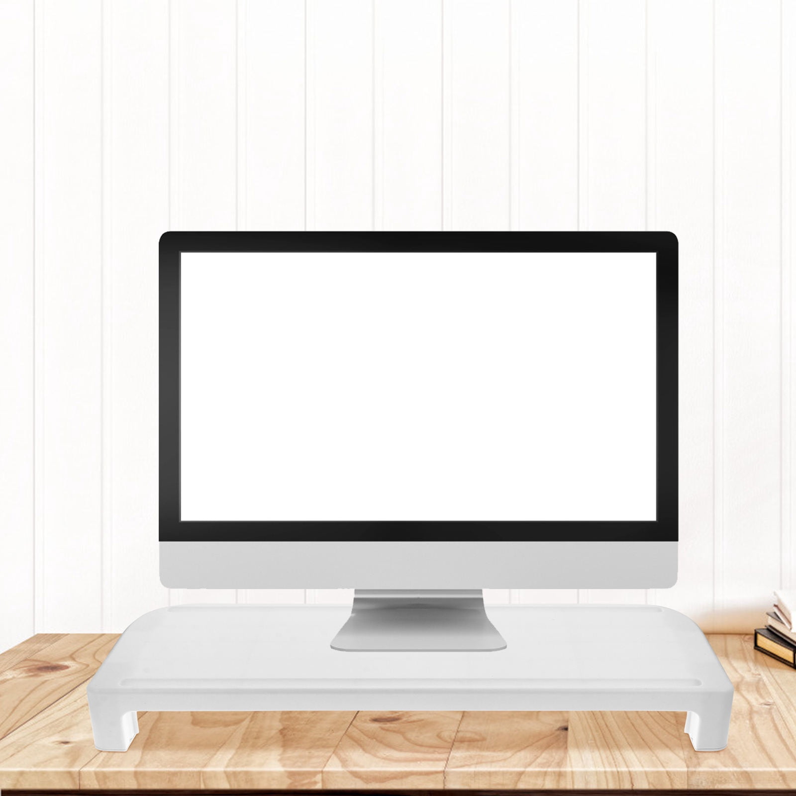 FRCOLOR Riser Computer Heightened Shelf Adjustable Desktop Stand 53.5X22X7.3CM White