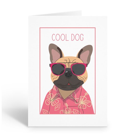 Fun Cool Dog Note Cards - 10 Note Cards with Envelopes - B14400