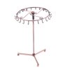 Decorative Black Metal 13 Hook Dresser-Top Jewelry Hanger Organizer Rack W/ Round Ring Trays