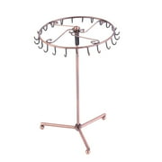 Decorative Black Metal 13 Hook Dresser-Top Jewelry Hanger Organizer Rack W/ Round Ring Trays