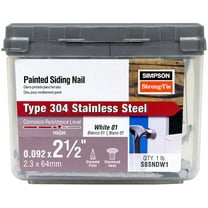 Simpson Strong-Tie S8SNDW1 Siding Nail, 8D, 2-1/2 in L, Stainless Steel, Full Round Head, Annular Ring Shank, 1 lb